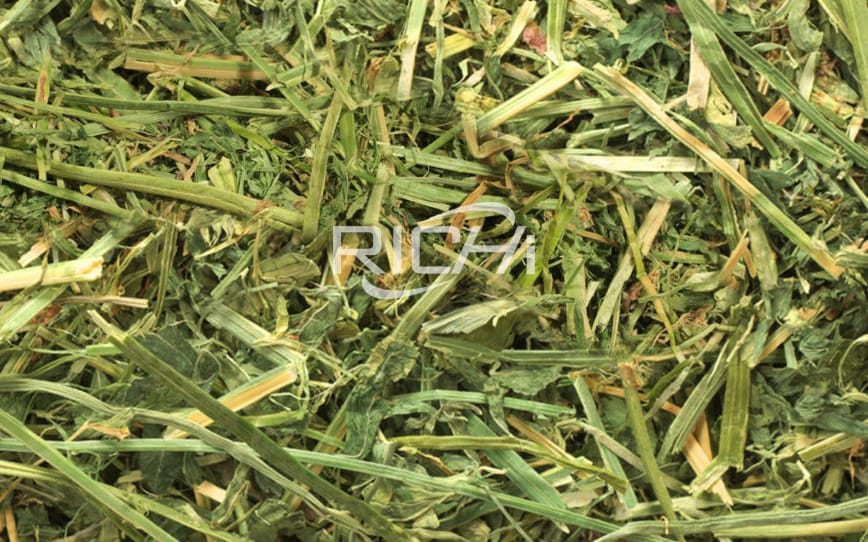 chicken alfalfa hay animal feed pellet line