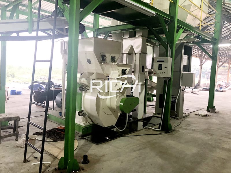 On line support 1.5t/h vertical ring die wood pellet mill machine