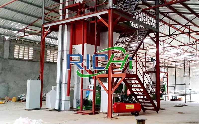 3-5T/H chicken poultry feed pellet production machine line in Uzbekistan