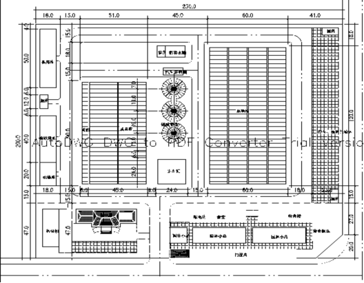 general layout of the 15 tons per hour commercial animal feed factory for making pig feeds