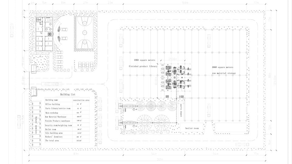 2T/H Automatic Wood Pellet Line Layout