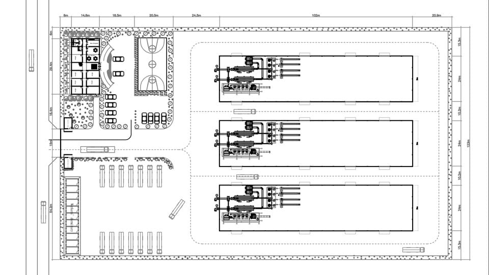 10T / H automată pui furaje Pellet linie Layout